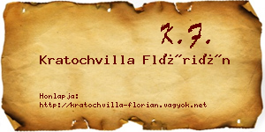 Kratochvilla Flórián névjegykártya